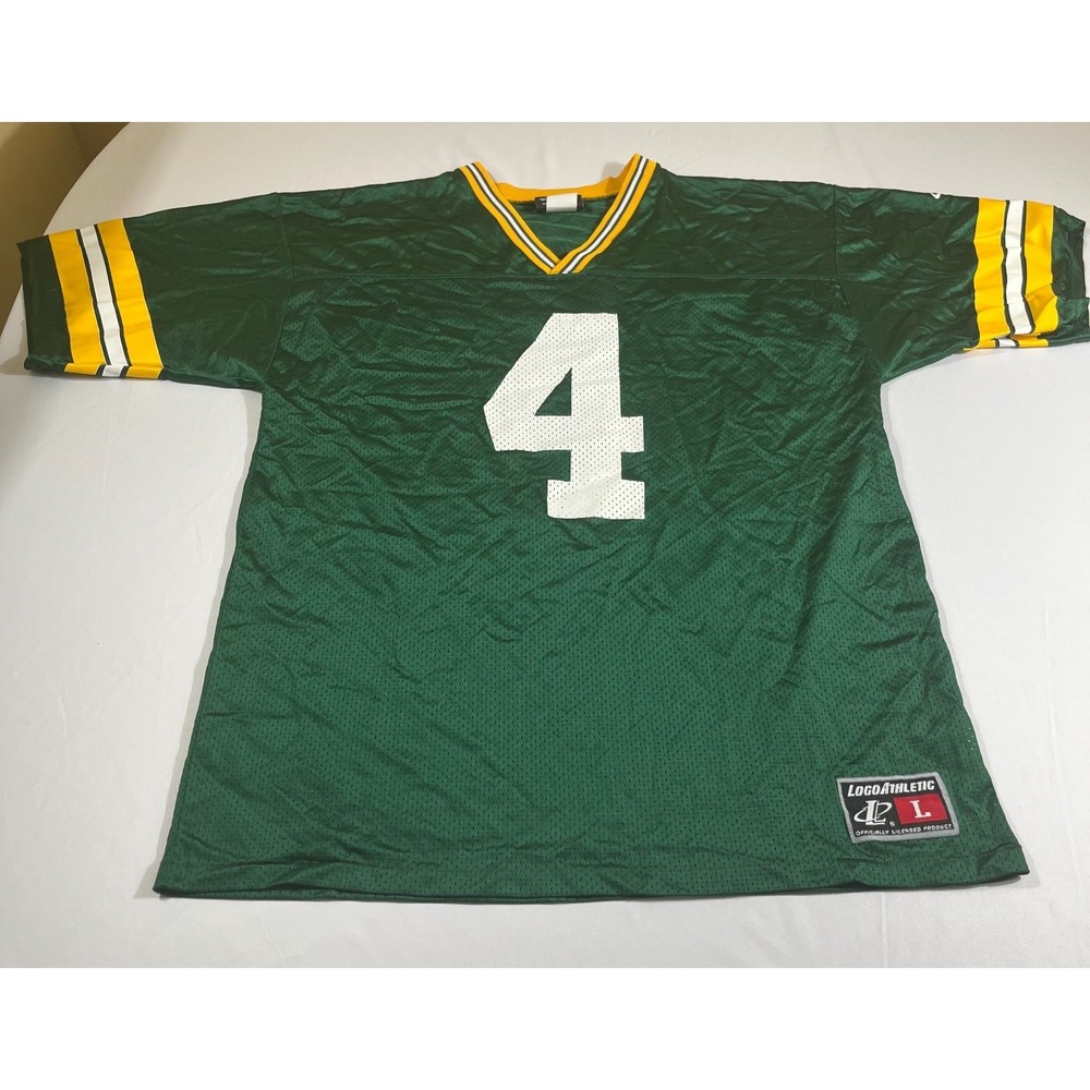 Vintage Logo Athletic Green Bay Packers Brett Favre 4 Jersey Size Large